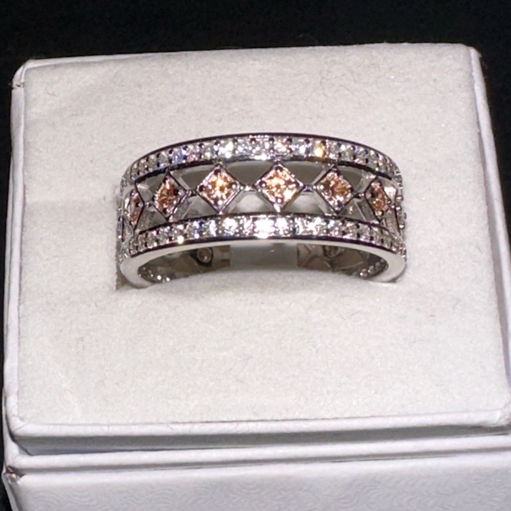 RPB 4379 Ring: Dark Smokey Topaz Cubic Zirconia .925 Solid Sterling Silver